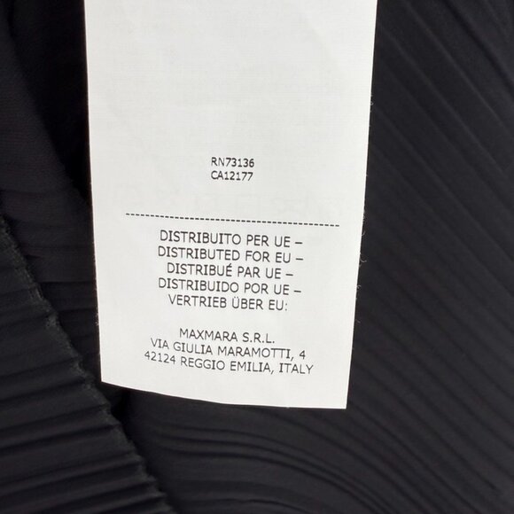 MAXMARA PLEATED V NECK LONG SLEEVE BLACK DRESS M - Picture 10 of 11